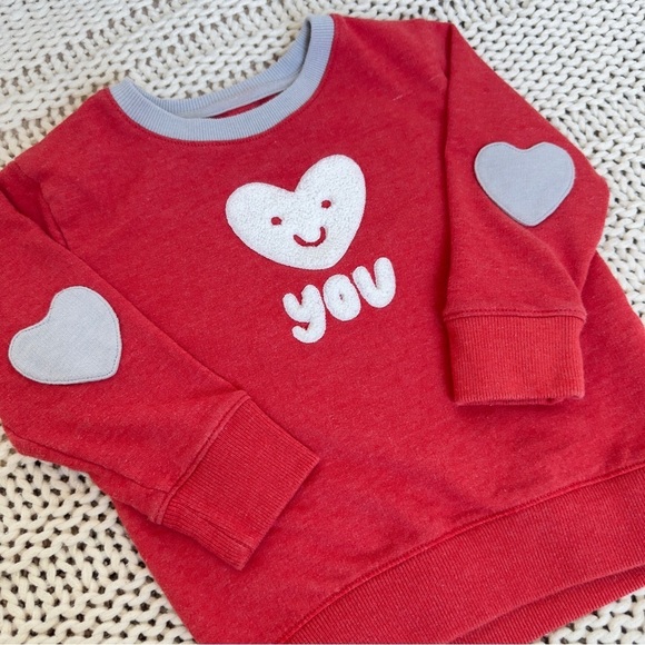 Cat & Jack Red and White Heart Design Toddler Sweater 2T - Picture 3 of 6